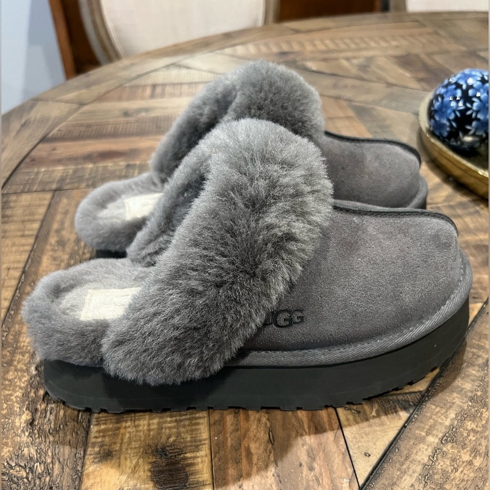 Gray platform Uggs